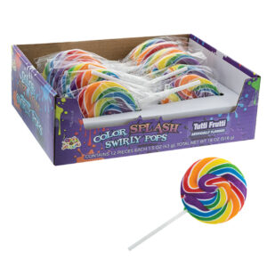 Albert's Rainbow Color Splash Swirly Pops Tutti Frutti 1.5oz 12ct